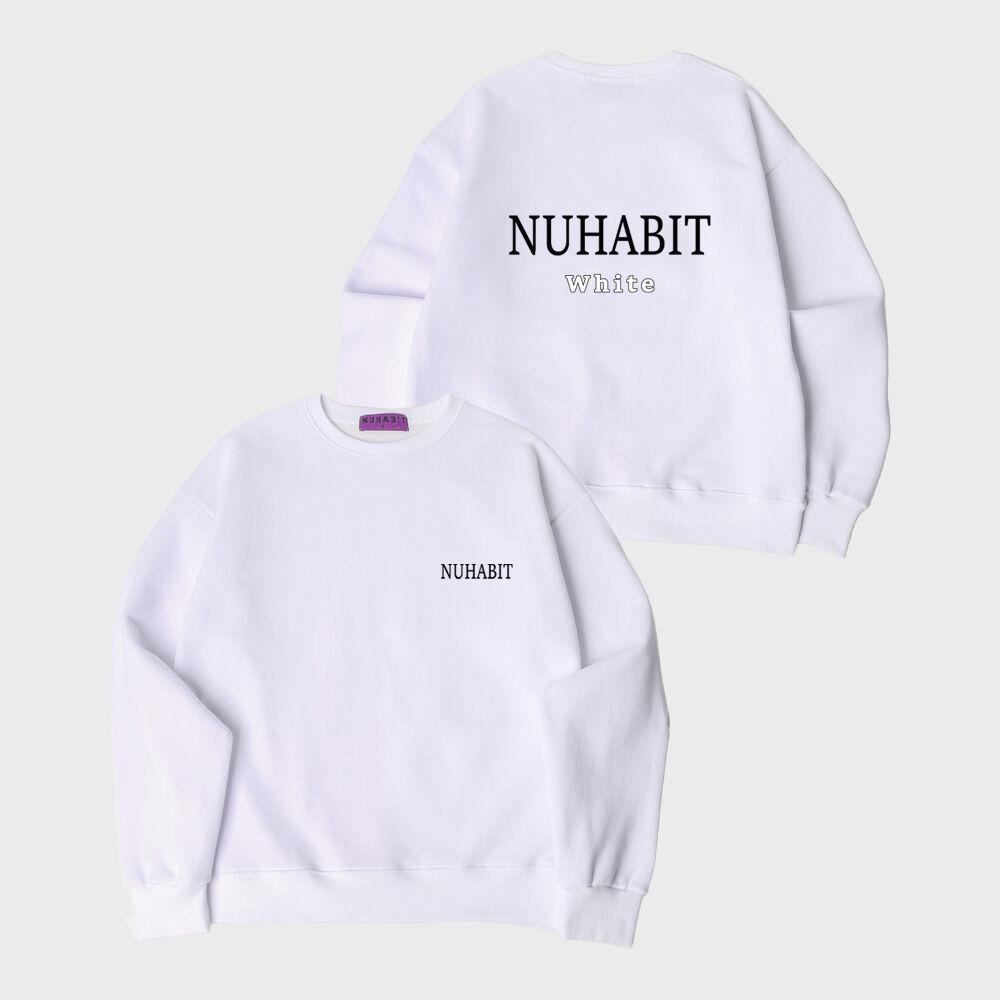 N/H COLOR SWATCH 오버핏 기모 맨투맨_화이트 (SOM4-3NH1185)