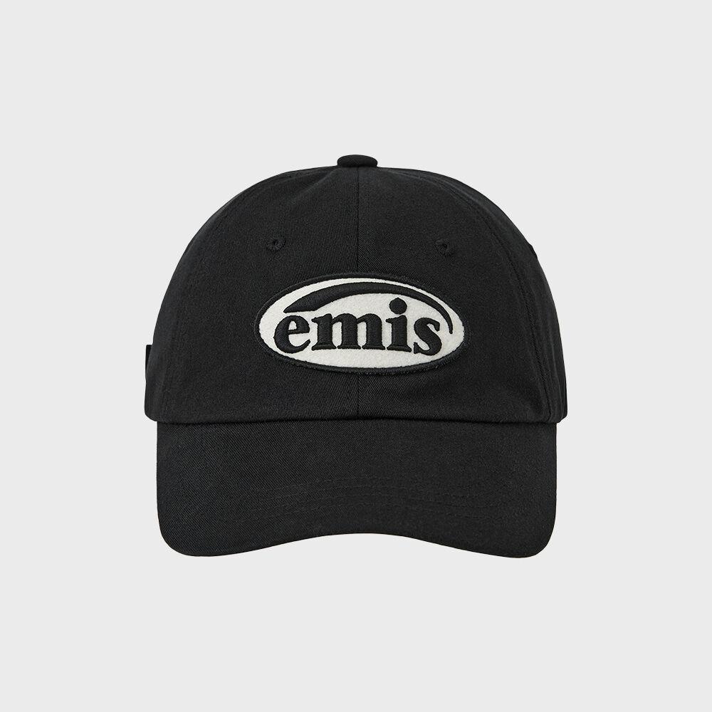 TONE ON TONE WAPPEN BALL CAP-BLACK