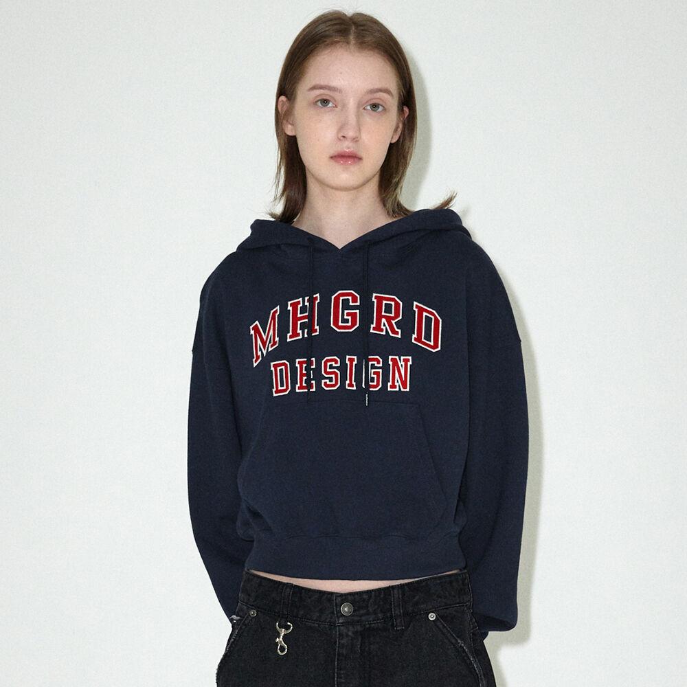MHGRD APPLIQUE CROP HOODIE NAVY(MG2EFFM431A)