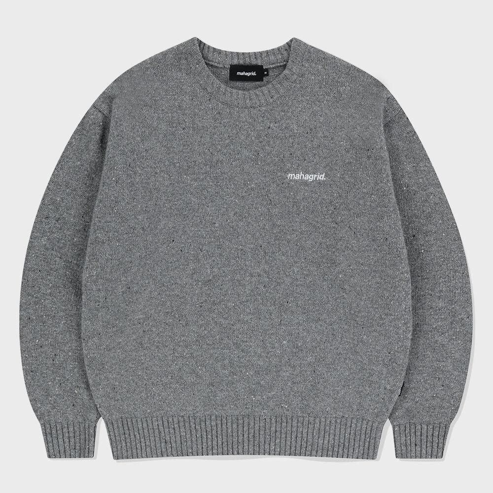 BASIC LOGO NEP KNIT SWEATER GREY(MG2EFMK605A)