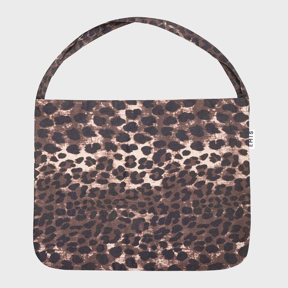 COTTON LEOPARD ECO BAG-BROWN