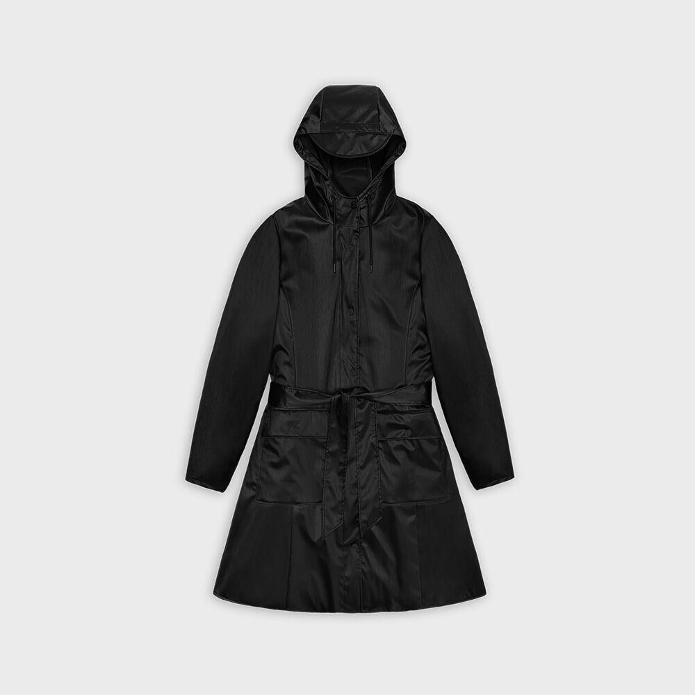 Curve Long Jacket - Black Grain