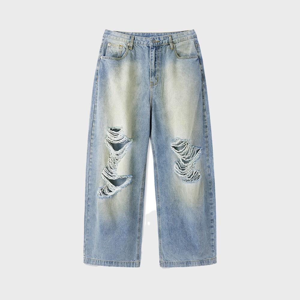 VINTAGE WIDE VOLUME PANTS - WASHED BLUE