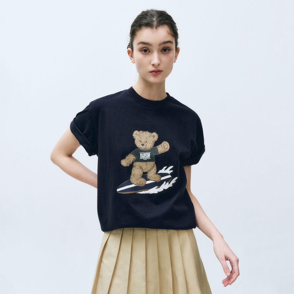 SURFING DOODLE BEAR TEE navy