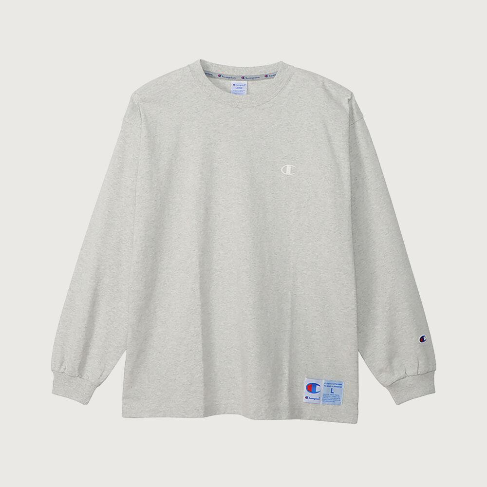 C로고 오버핏 조그택 롱슬리브 티셔츠 Oatmeal