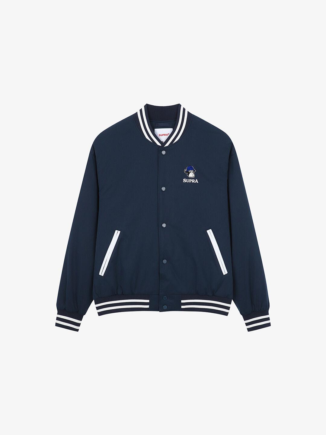 BAYC 우븐 오버핏 바시티 자켓(NAVY)