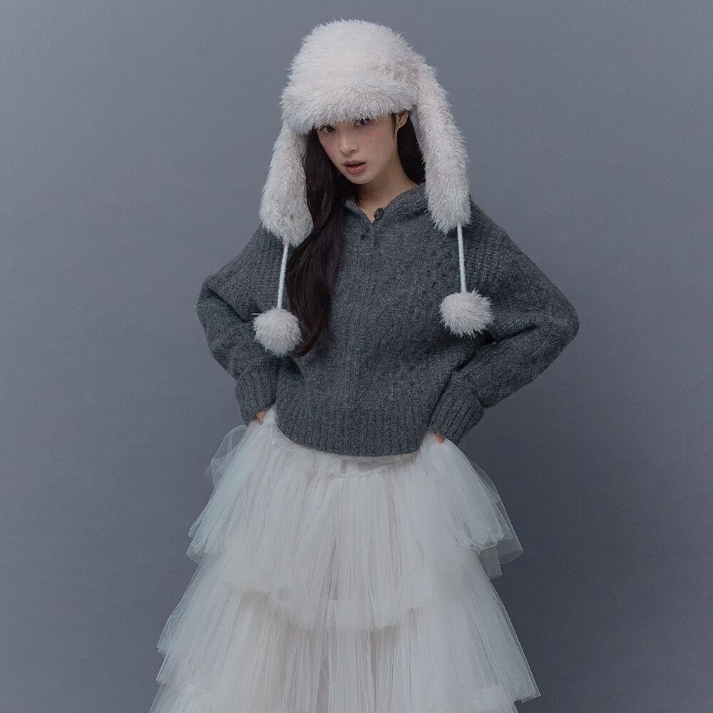 TIS RABBIT FUR HAT_TT5W710IV
