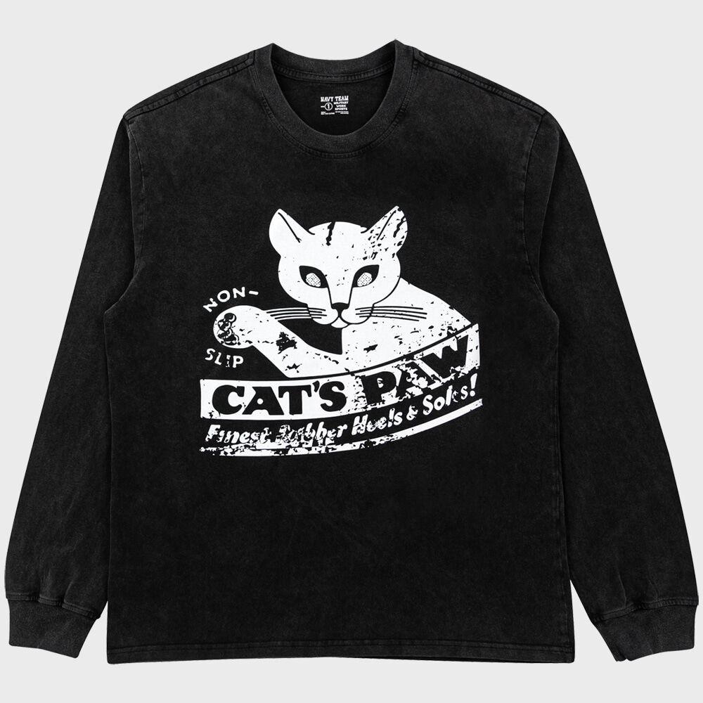 CAT PAW 피그먼트 다잉 롱 티셔츠