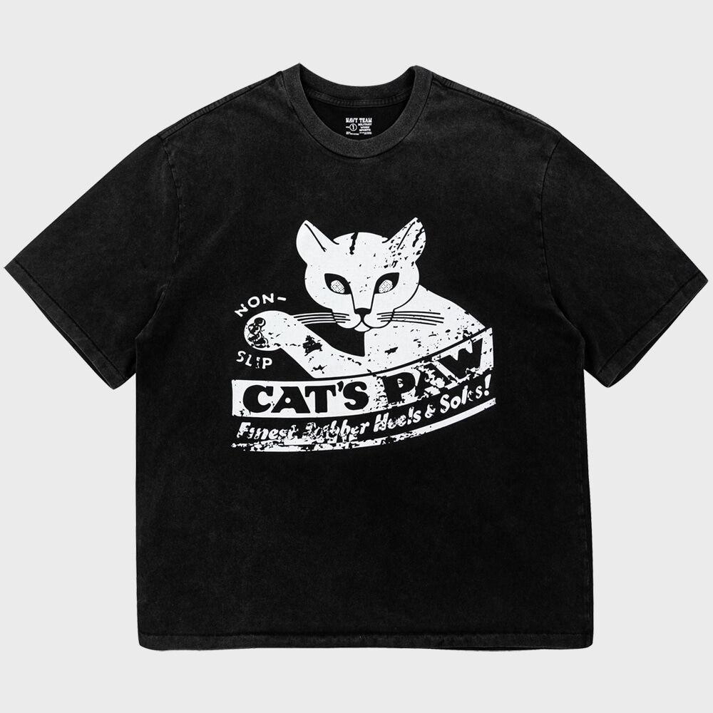 CAT PAW 피그먼트 다잉 반팔 티셔츠