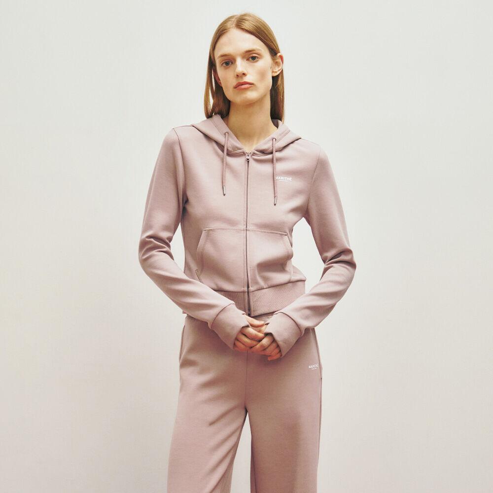 MARITHE SPORT W HOODIE ZIPUP dark pink