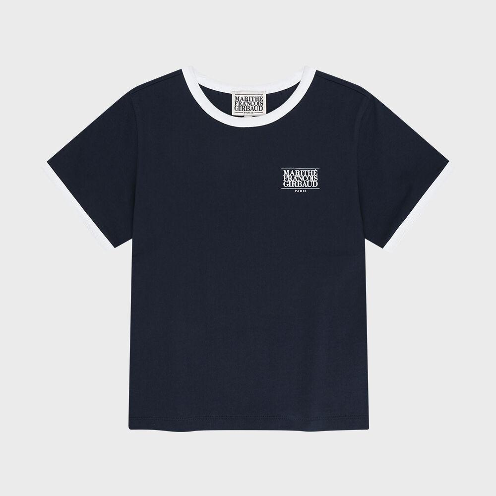 KIDS SMALL CLASSIC LOGO RINGER TEE navy