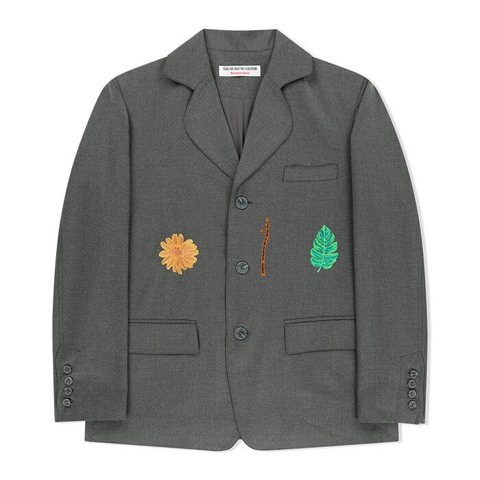 ARCHIVE SYMBOL EMBROIDERED BLAZER (DARK GREY)