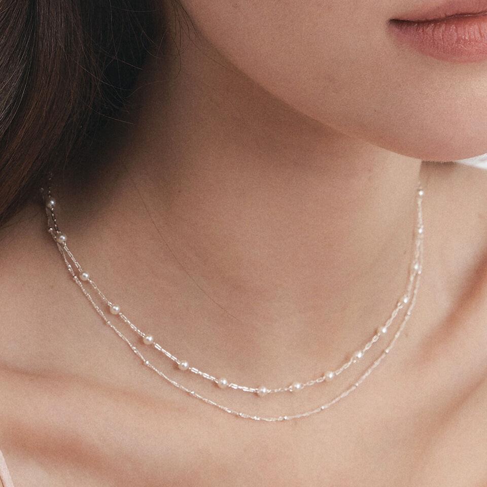 [트와이스 사나, 프로미스나인 이나경 착용] sienna pearl layered necklace set