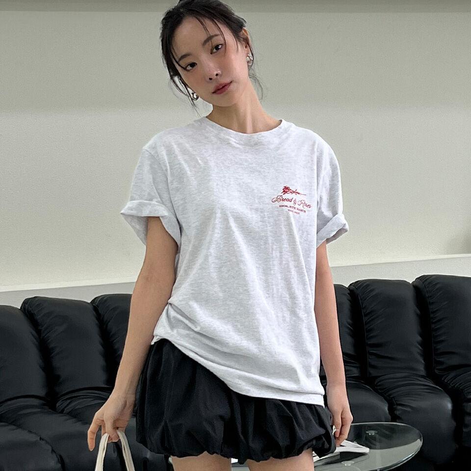 Bread and roses T-shirt heather gray