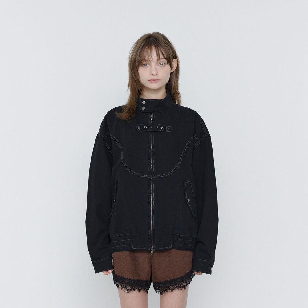 DENIM POCKET BLOUSON JACKET BLACK