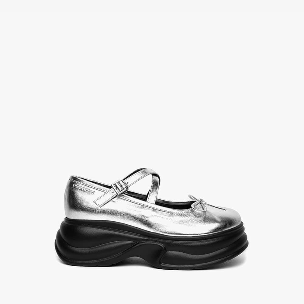 [제니,뉴진스 착용] STRAP MARY JANE PLATFORM (SILVER)