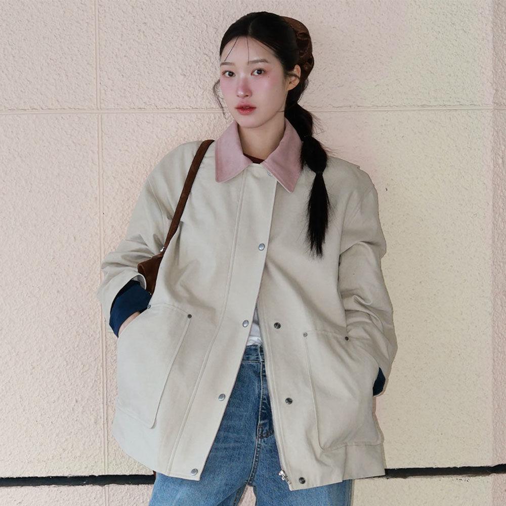 [뉴뉴 PICK] [1차:3/19 예약배송] Collar half work jacket [KNSS05JK01]_Beige