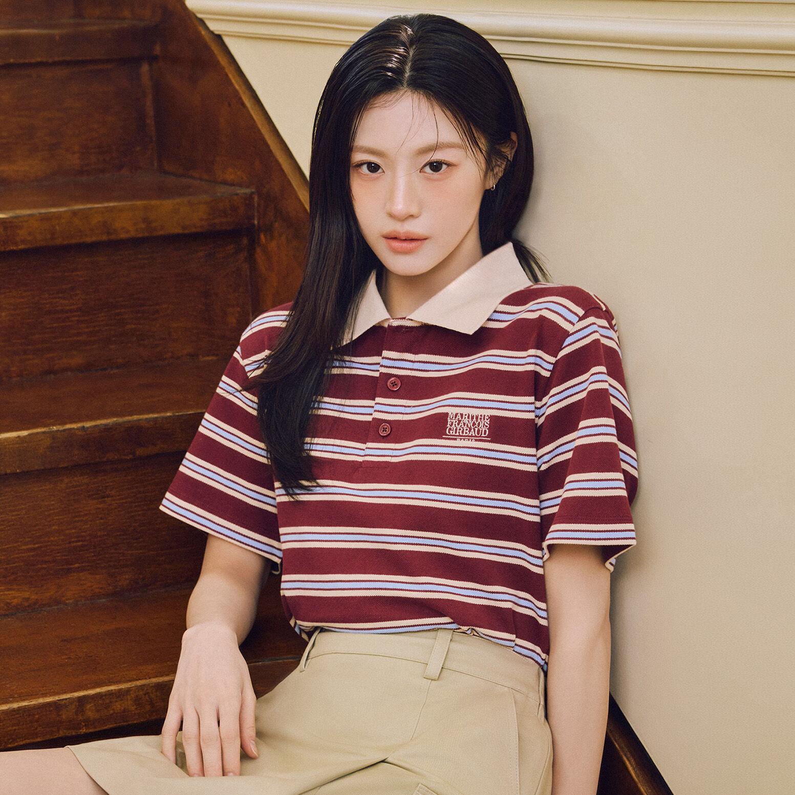 SMALL CLASSIC LOGO PK COLLAR TEE stripe