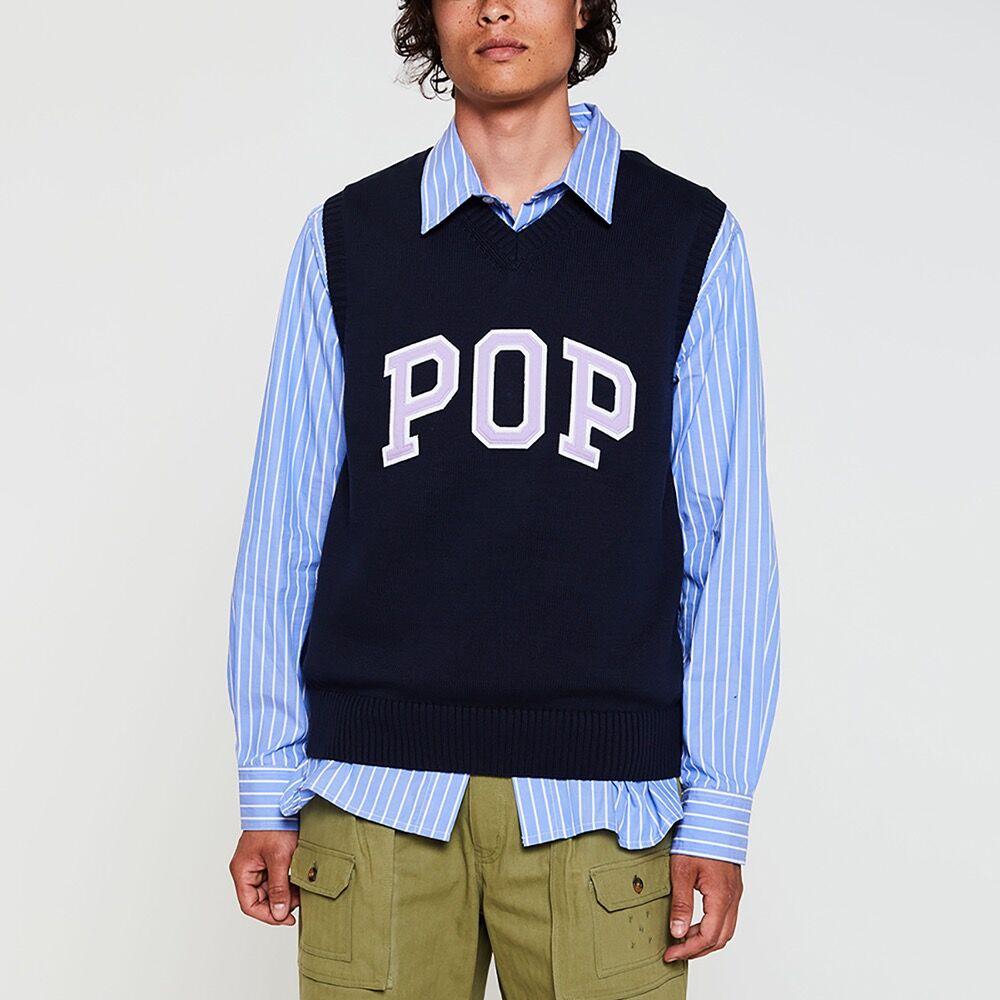 (M) 아치 로고 니트 스펜서 네이비/바이올라 ARCH LOGO KNITTED SPENCER