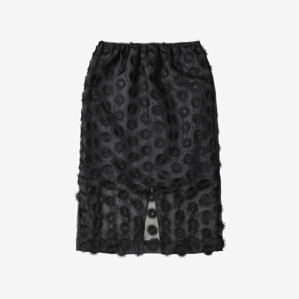 FLOWER DOT SKIRT_BLACK
