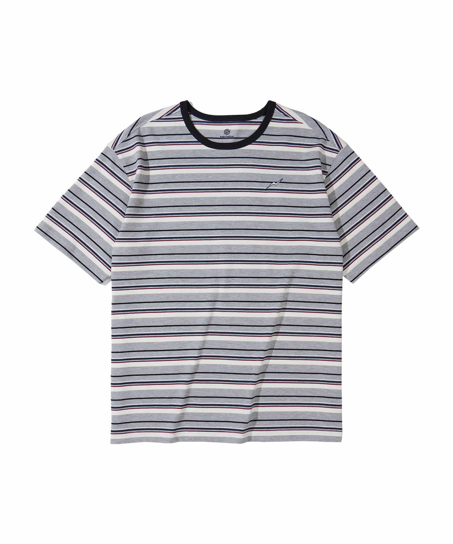KP LOGO STRIPE SHORT-SLEEVED T-SHIRT - GREY