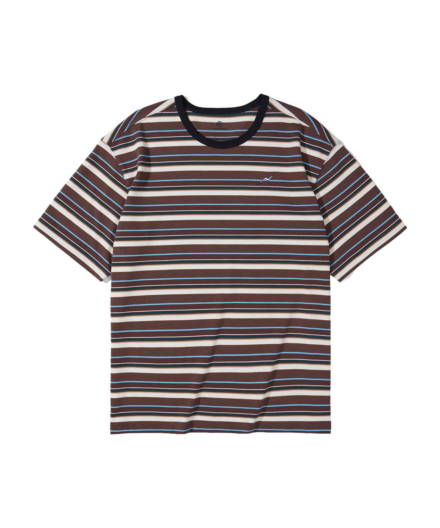 KP LOGO STRIPE SHORT-SLEEVED T-SHIRT - BROWN
