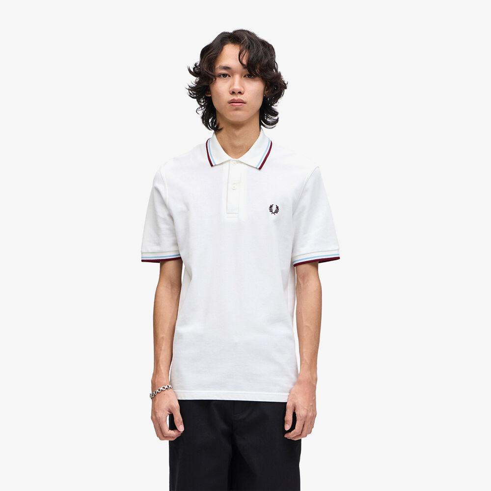 M12 트윈 팁 프레드페리 셔츠 (화이트/아이스/마룬) AFPM2G90012-120