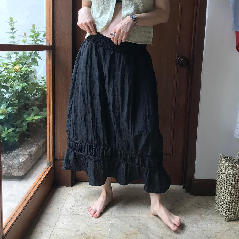 Sandy Shirring Skirt (Black)
