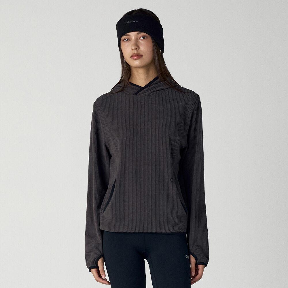 Technol-OV GRID FLEECE HOODIE (CHARCOAL)