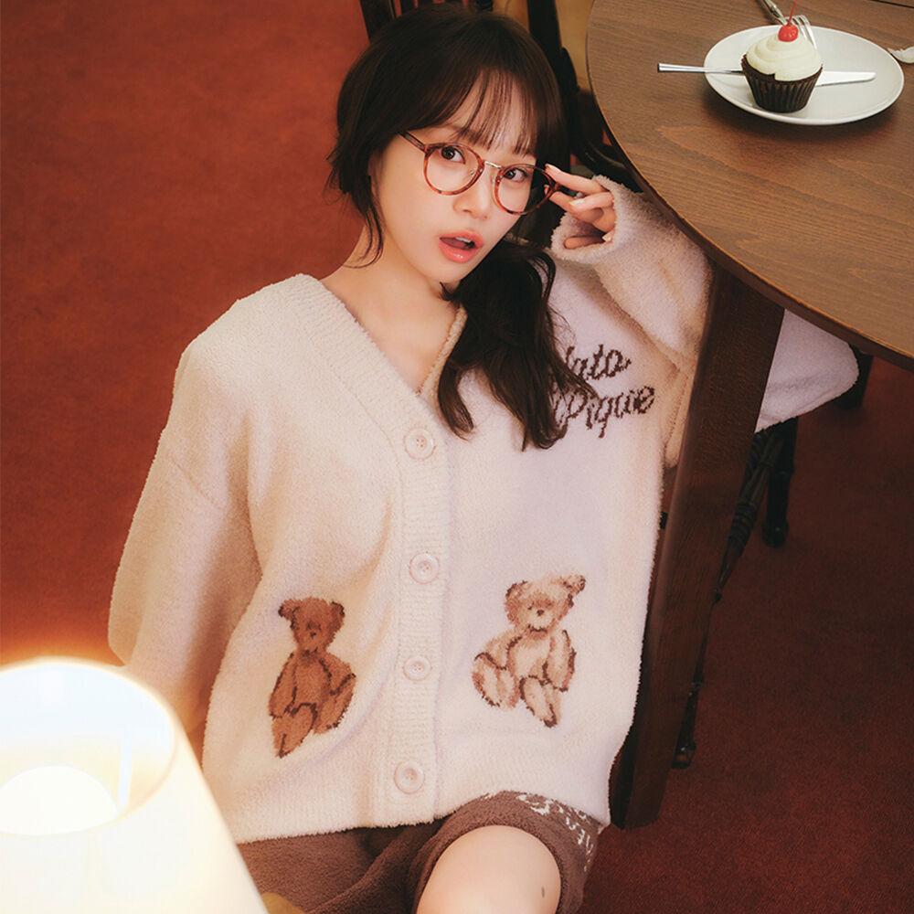 [르세라핌 착용] BABY MOCO 베어 자카드 가디건 PWNT264101