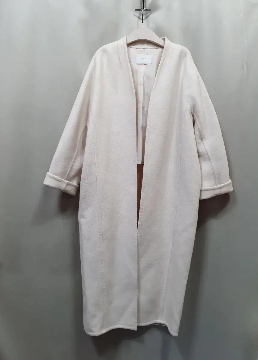 할인B3292 3ROOMS 핸드메이드 롱~코트.울90.오픈 로브스타일