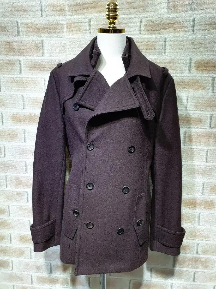 우영미 디자이너 누빔안감 더블 울 코트 46 (90)