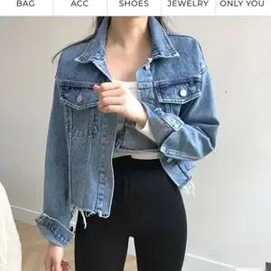블랙업 크롭 청자켓
