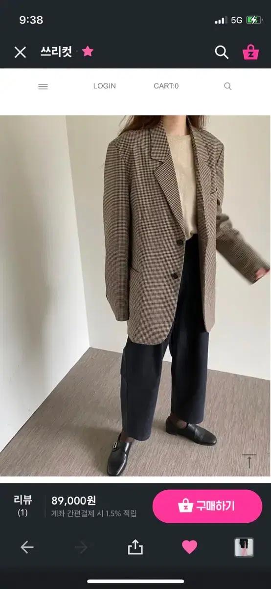 쓰리컷 Brown shepherd check JK