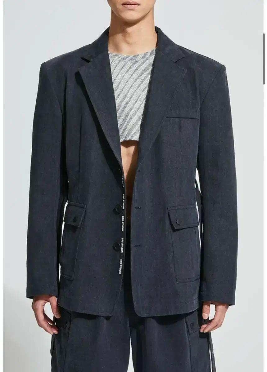 esc studio denim pocket blazer 블레이저