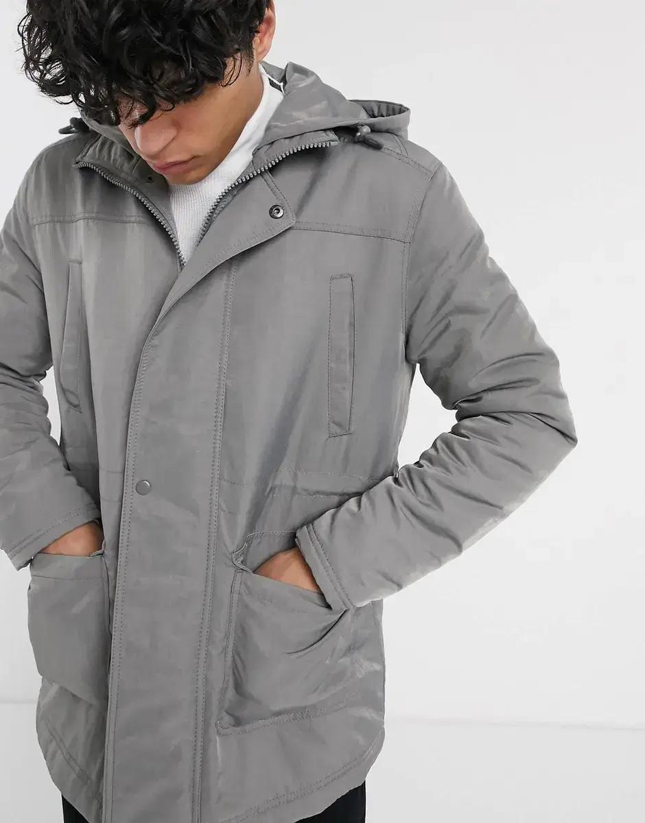 ASOS DESIGN hooded jacket in grey