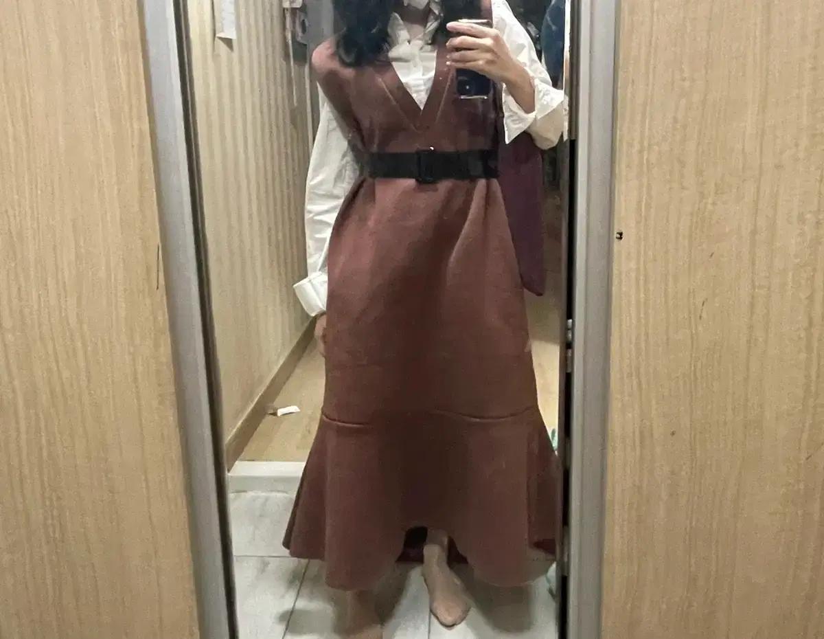 봄 코디세트(원피스+벨트+에코백)