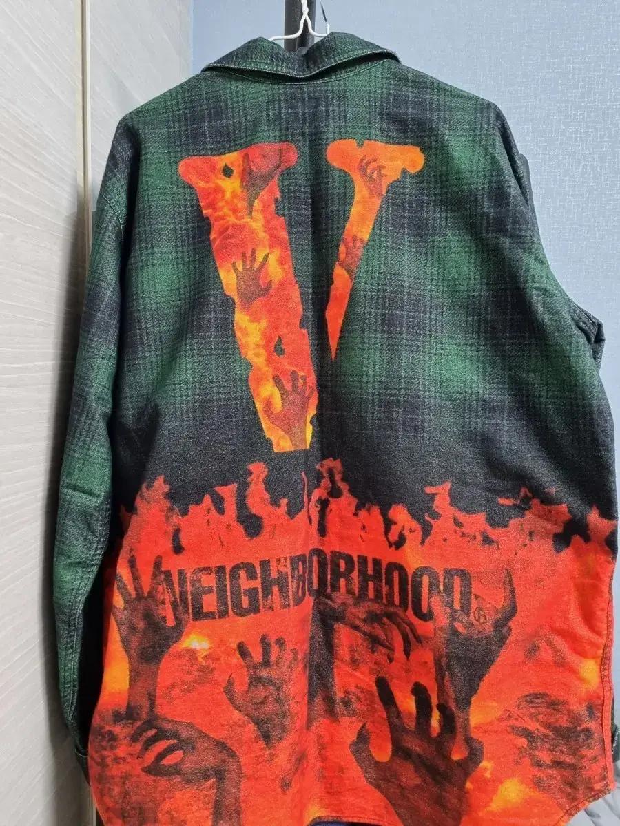 [XL] vlone x neighborhood 체크셔츠