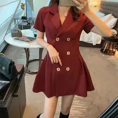 미니 반팔 자켓 원피스 하객 결혼식 여름 홀복 클럽 플레어 섹시 유니크