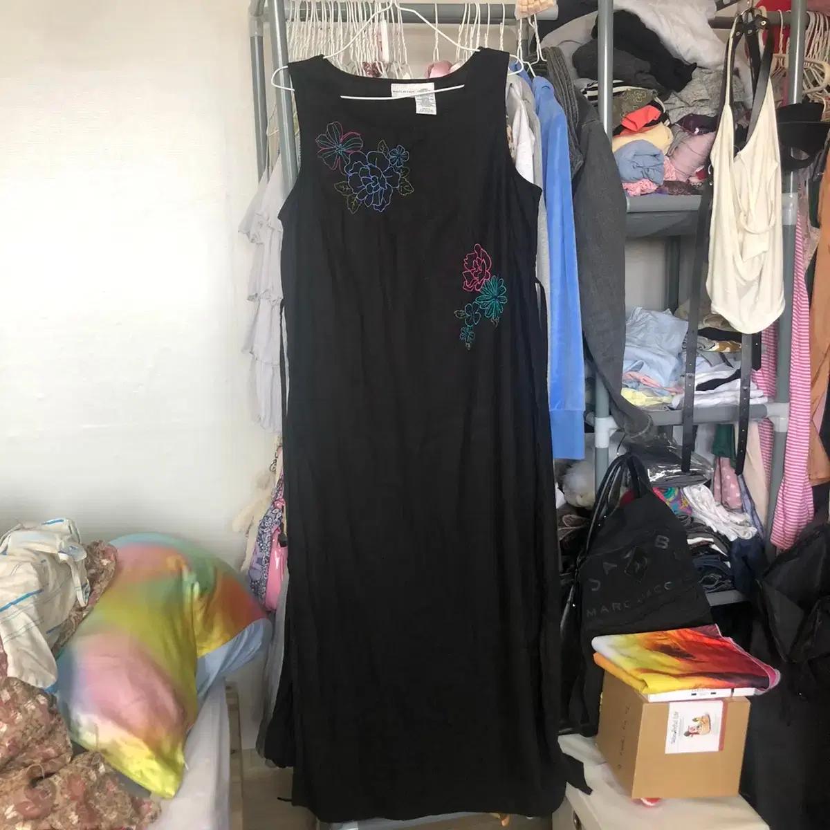 빈티지 롱 자수 원피스