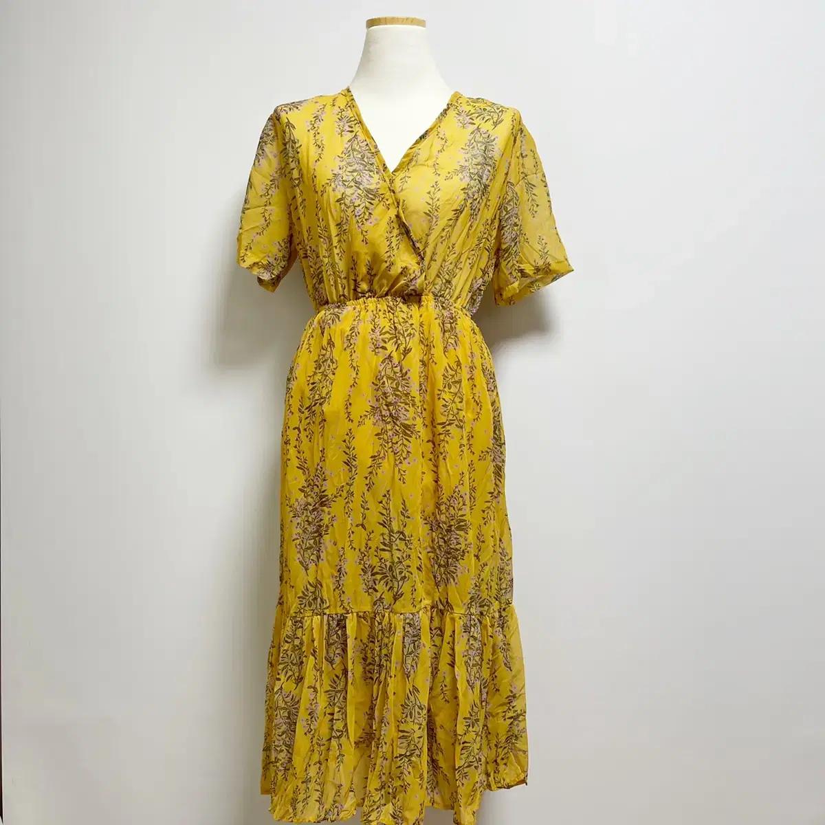 [세일] 백리본 쉬폰 꽃무늬 플라워 반팔 원피스