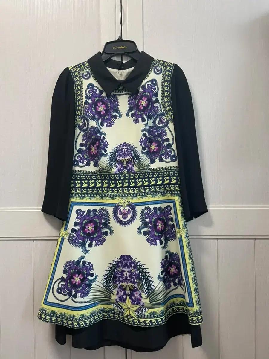 [S]CC콜렉트 카라 프린트 쉬폰원피스55 씨씨콜렉트 유이 원피스 파티룩