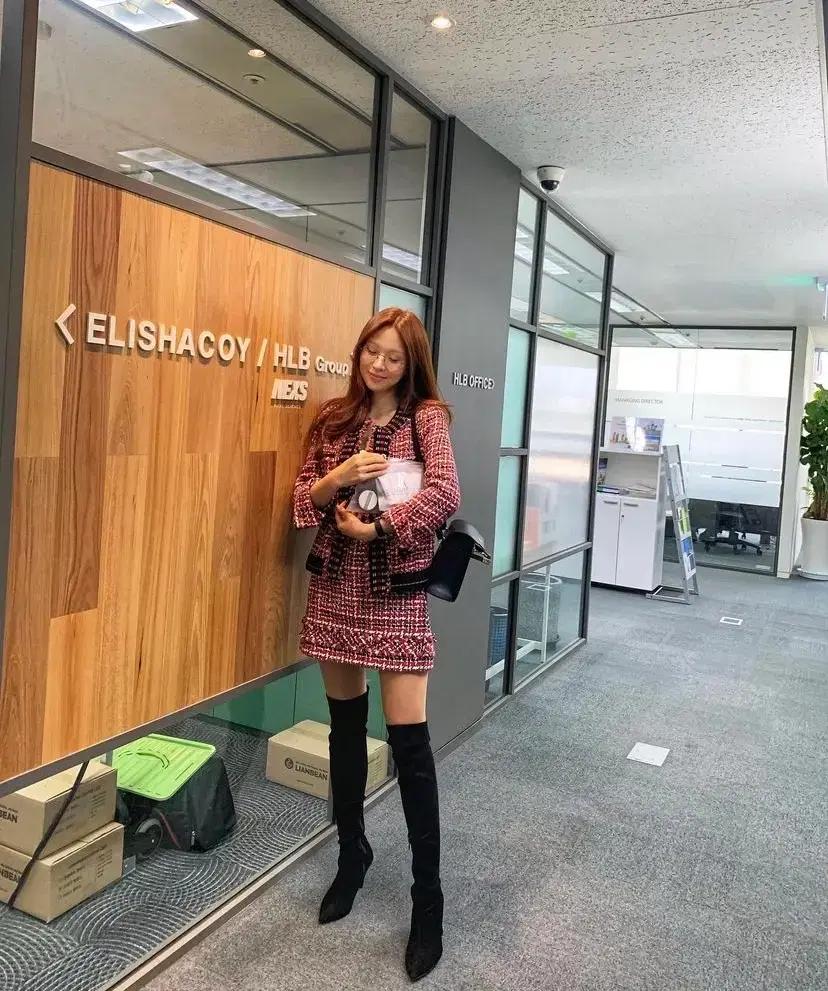 보브 vov 코코 coco 체크 트위드 자켓 치마 세트 s사이즈