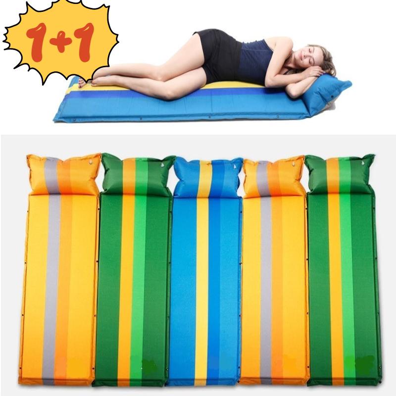 1+1 휴대용 자동충전 캠핑 에어매트 자충매트 야외 차박매트