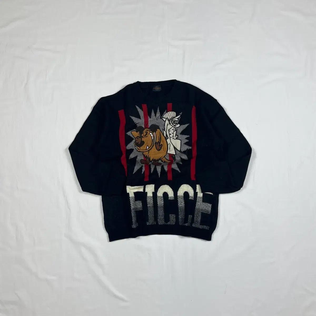 90s 98년도 ficce jeans 웨키레이스 딕대스터들리 머틀리 니트