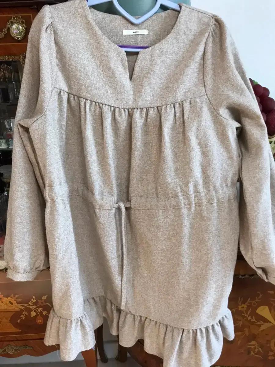 (s~m)겨울 크림베이지색 프릴 베이비돌 원피스