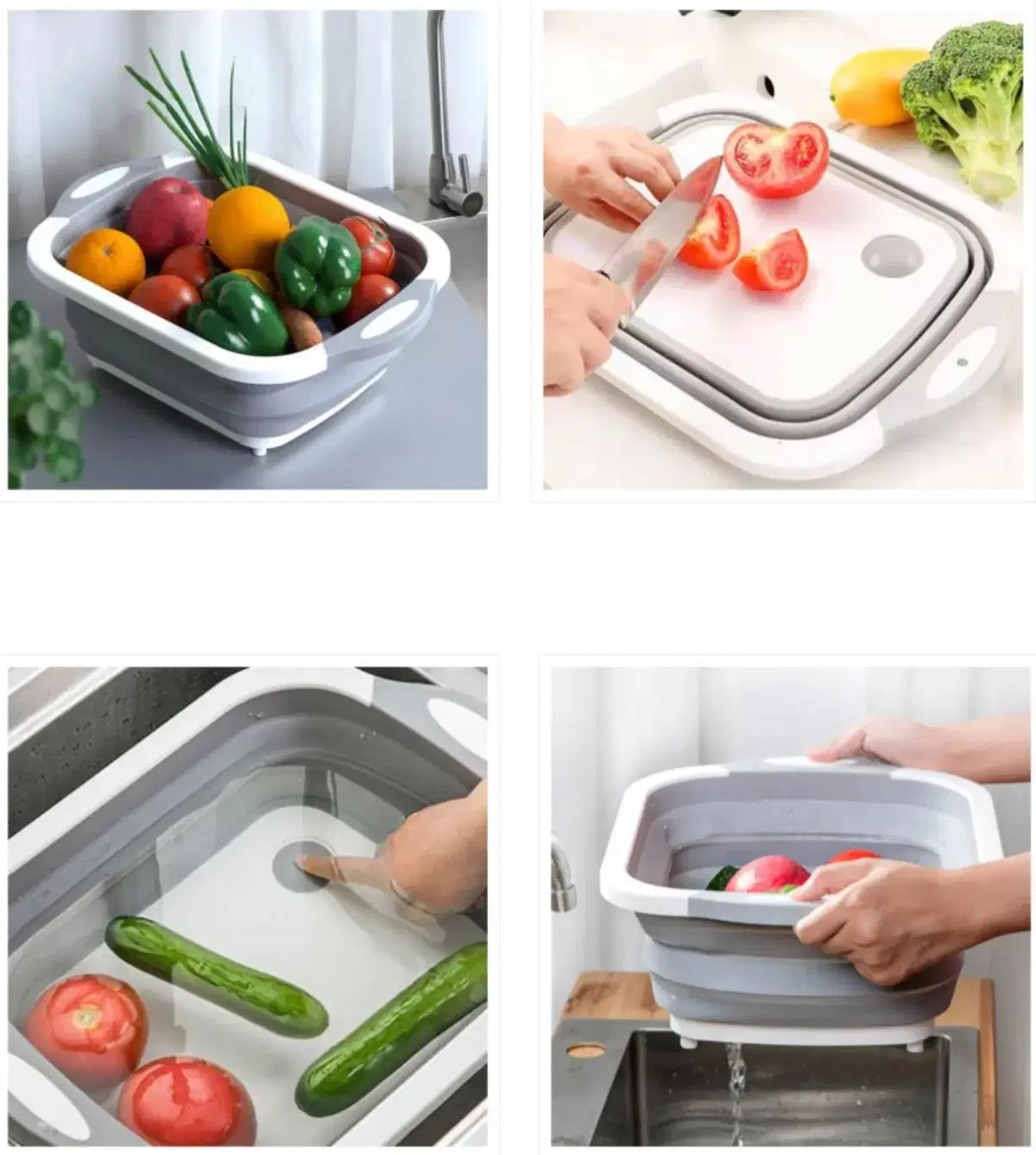 (새상품) 캠핑 낚시 도마 바구니 수납 세척 취사 조리도구 주방용품