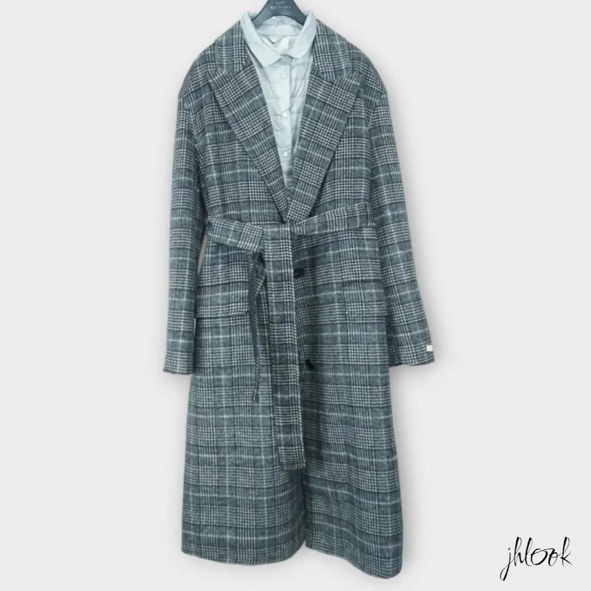 세일@ lv 울70% 핸드메이드코트 롱코트 체크