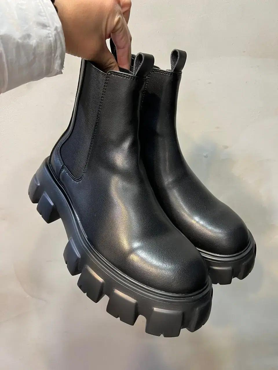 7cm 천연 소가죽 남자 키높이 오버솔 첼시부츠 키증가 부츠