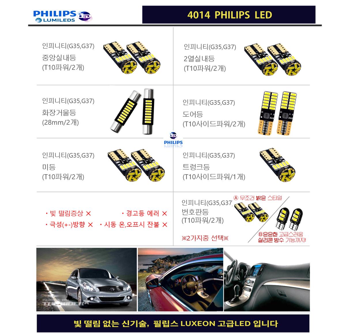 인피티니(G35,G37)필립스 LED실내등 풀세트